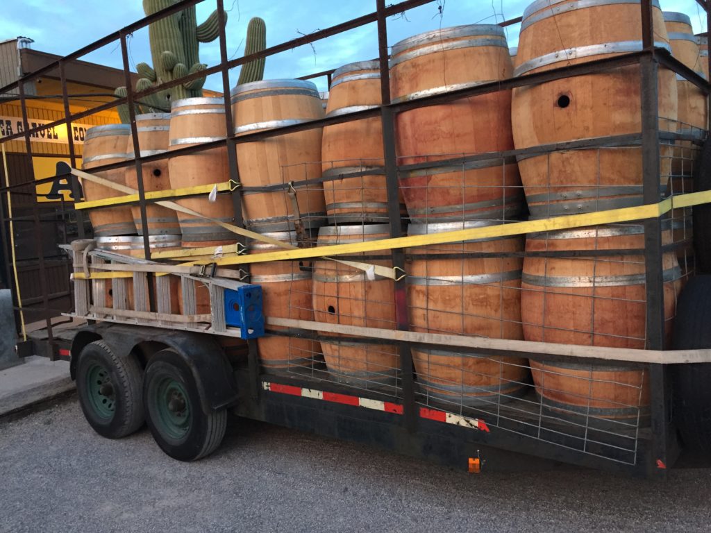 truckload of Wine Barrels