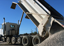 Truck unloading gravel